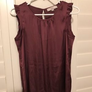 Loft Cap Sleeve Mauve Blouse Size Small